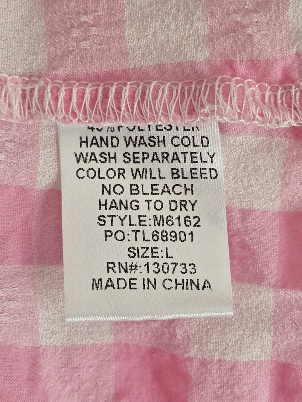 Umgee Pink Gingham Babydoll Dress | Large - Picture 8 of 10